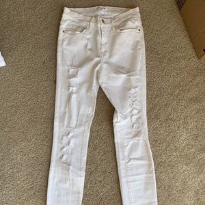 Frame Ripped White Skinny Jeans